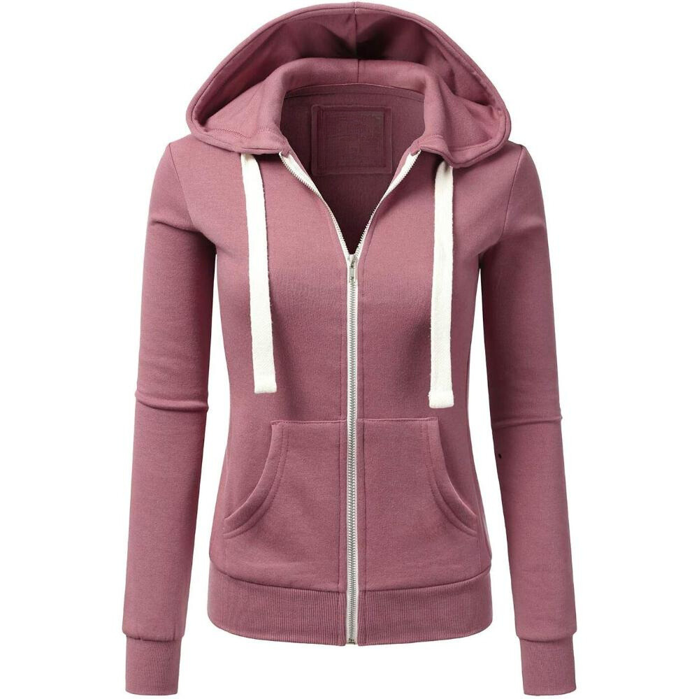 Zip Up Hooded Jacket With Drawstrings-My Comfy Blouse