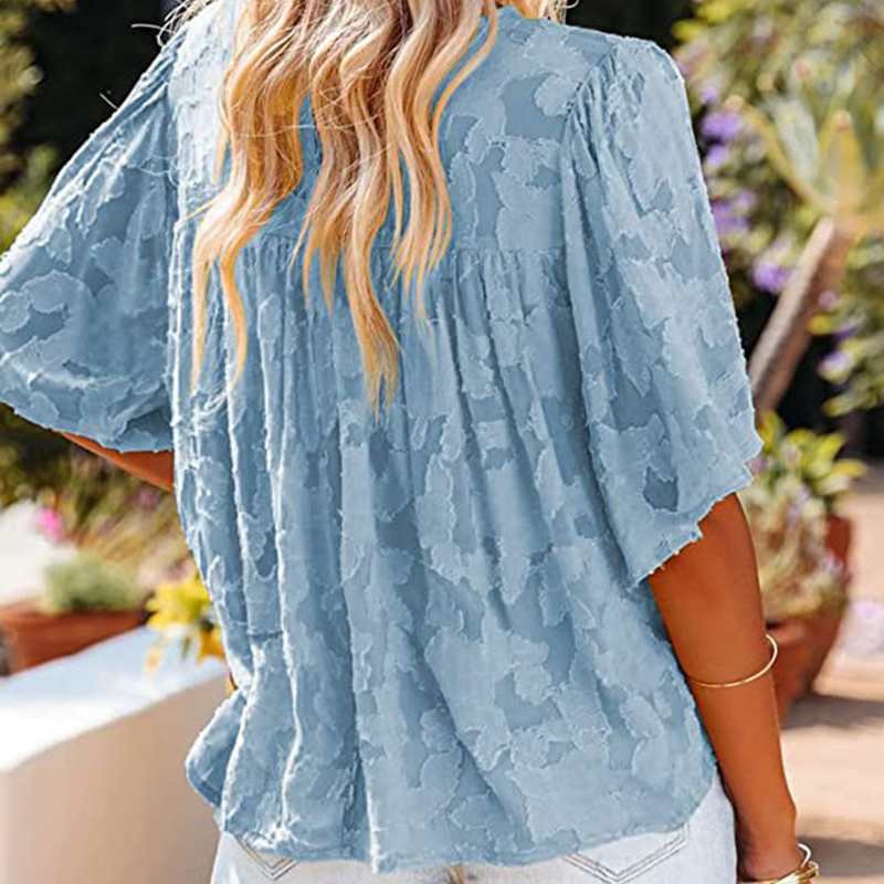 Horn Sleeve Doll Lace Blouse-My Comfy Blouse