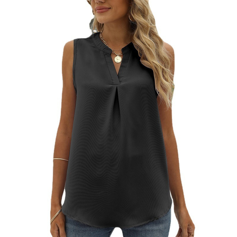 Sleeve Less Semi Formal Shirt-My Comfy Blouse