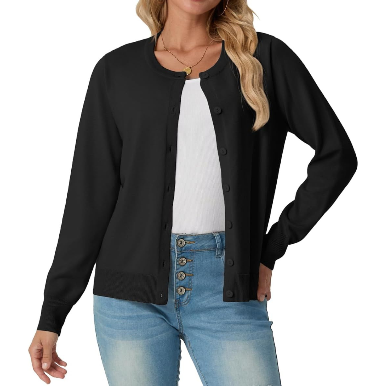Casual Long Sleeve Knit Cardigan Sweater For Women