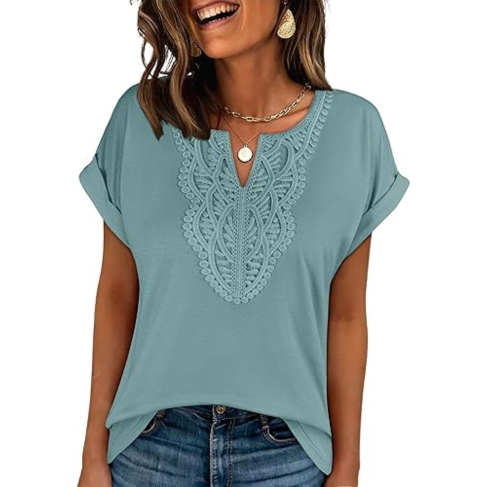 Vintage Inspired Smocked Blouse Casual Summer Wear For Women