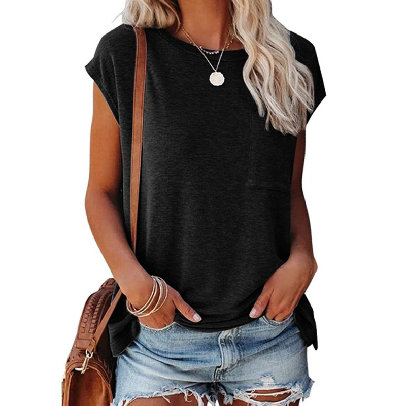 Shoulder Sleeves Solid Blouse-My Comfy Blouse