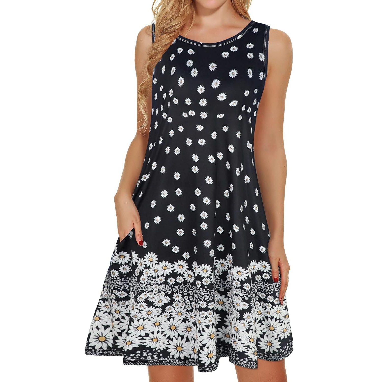 Casual Loose Fit Beach Dress With Pockets For Women
