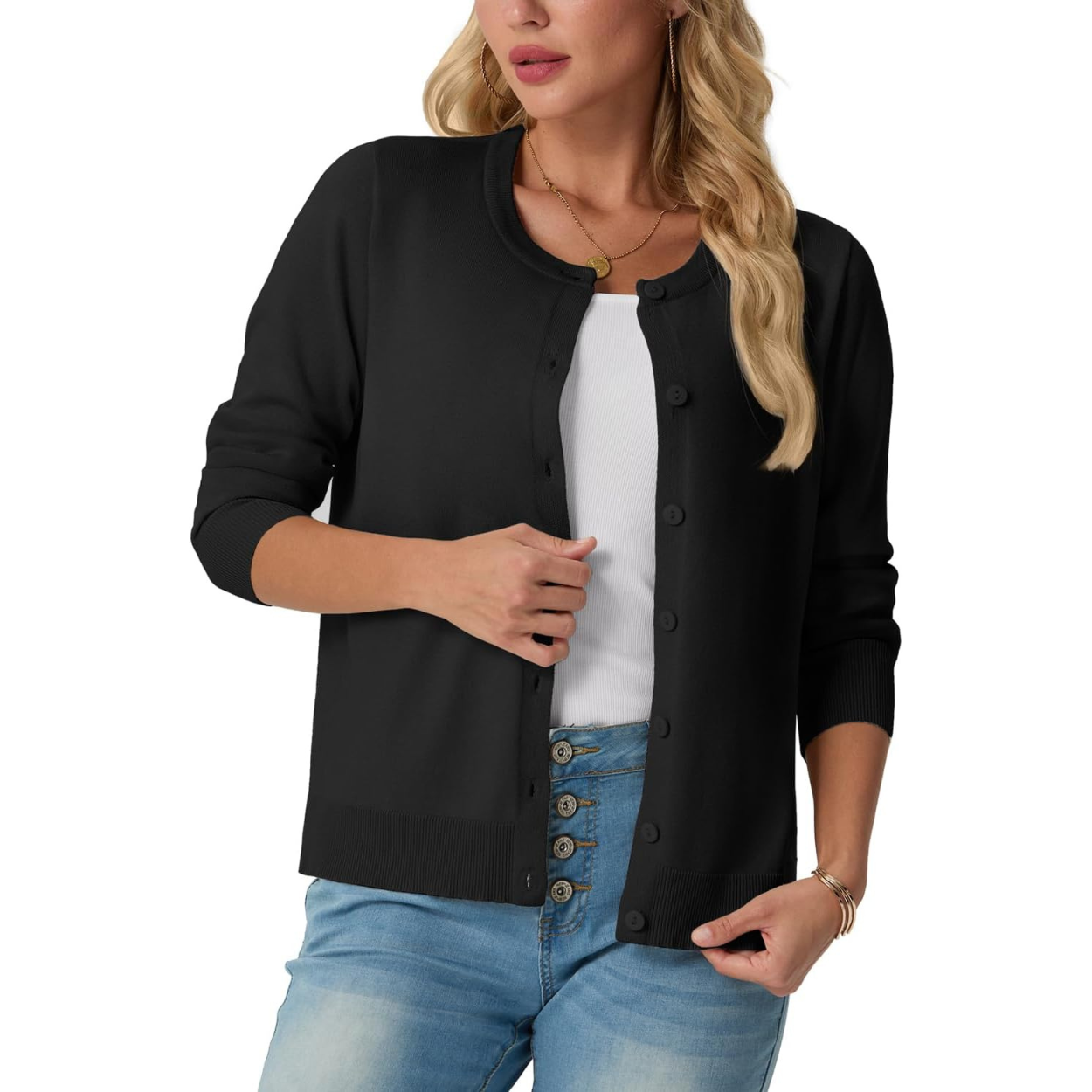 Casual Long Sleeve Knit Cardigan Sweater For Women