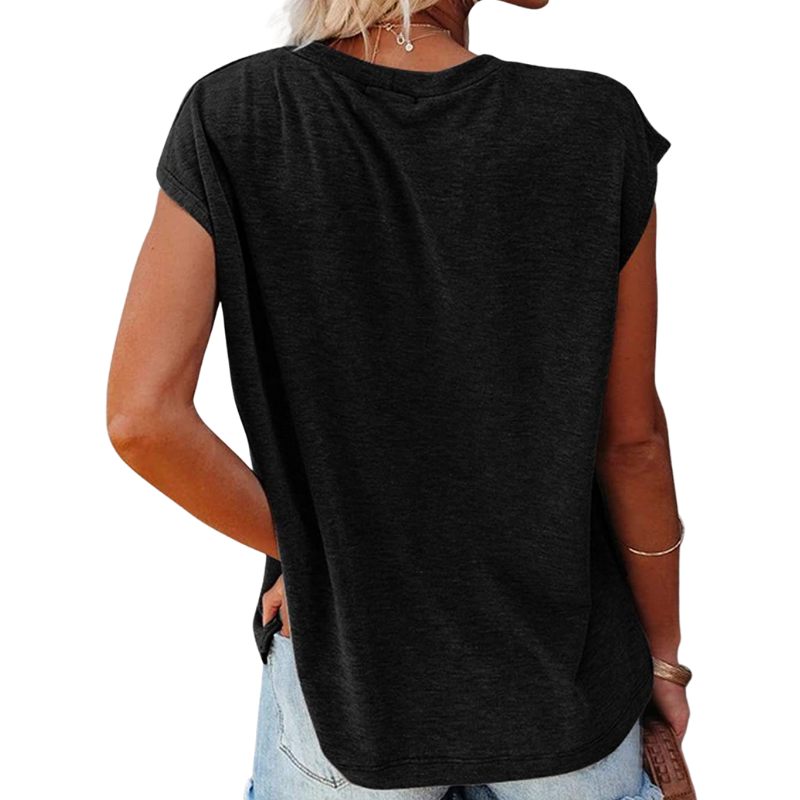 Shoulder Sleeves Solid Blouse-My Comfy Blouse