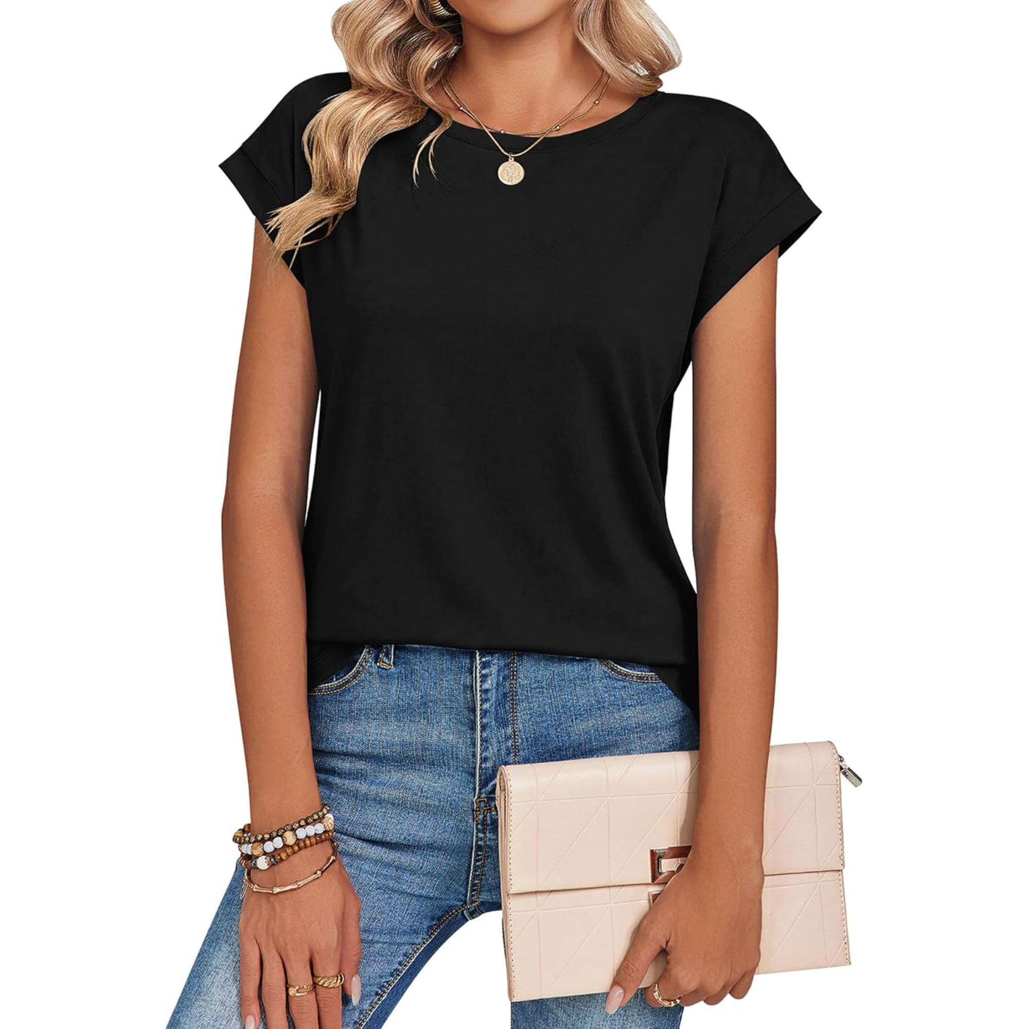 Womens Tops Summer Casual Cap Sleeve Tshirts Shirts Business Dressy Spring Fashion Outfits Trendy Clothes