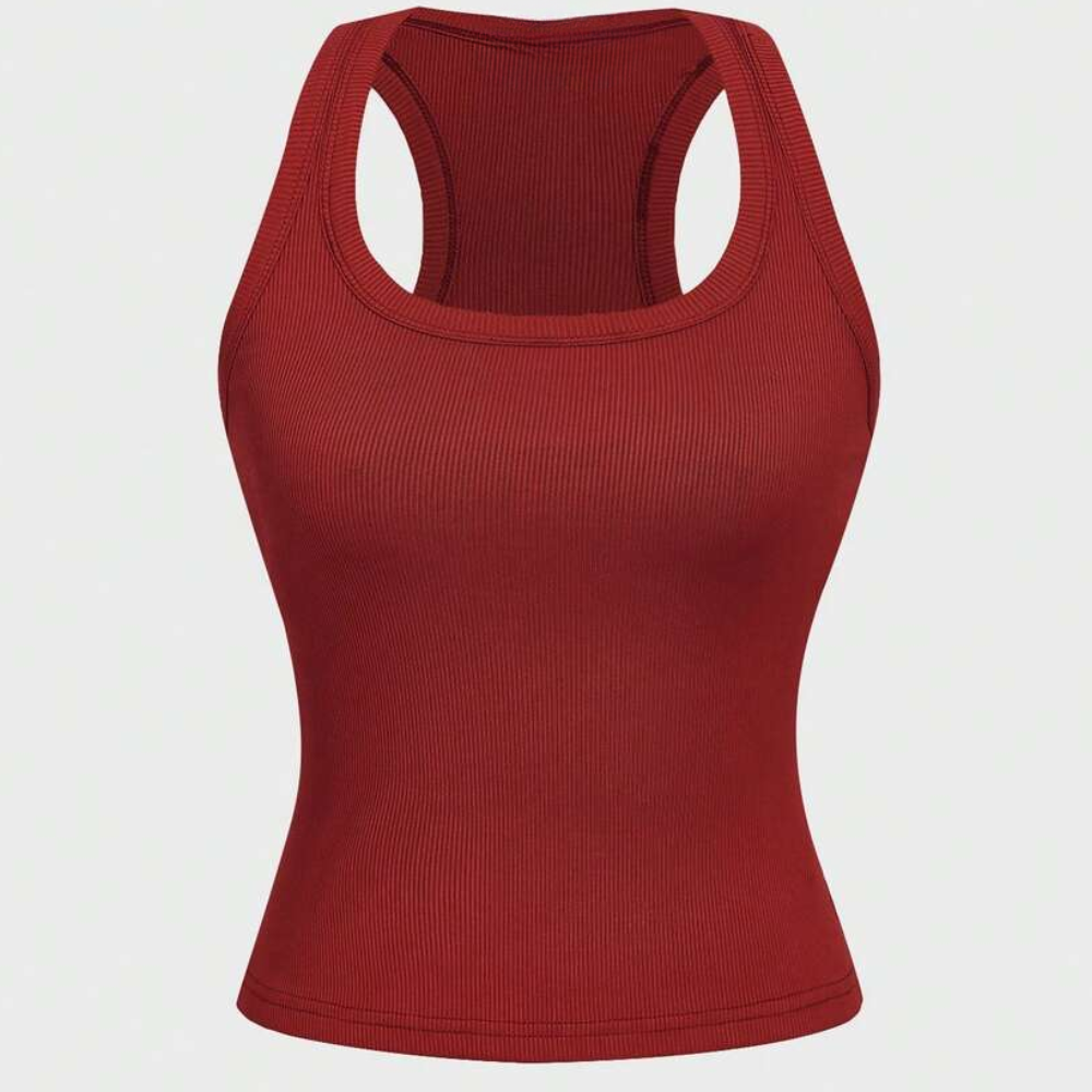 Casual Versatile Sleeveless Fit Square Crop Top For Women