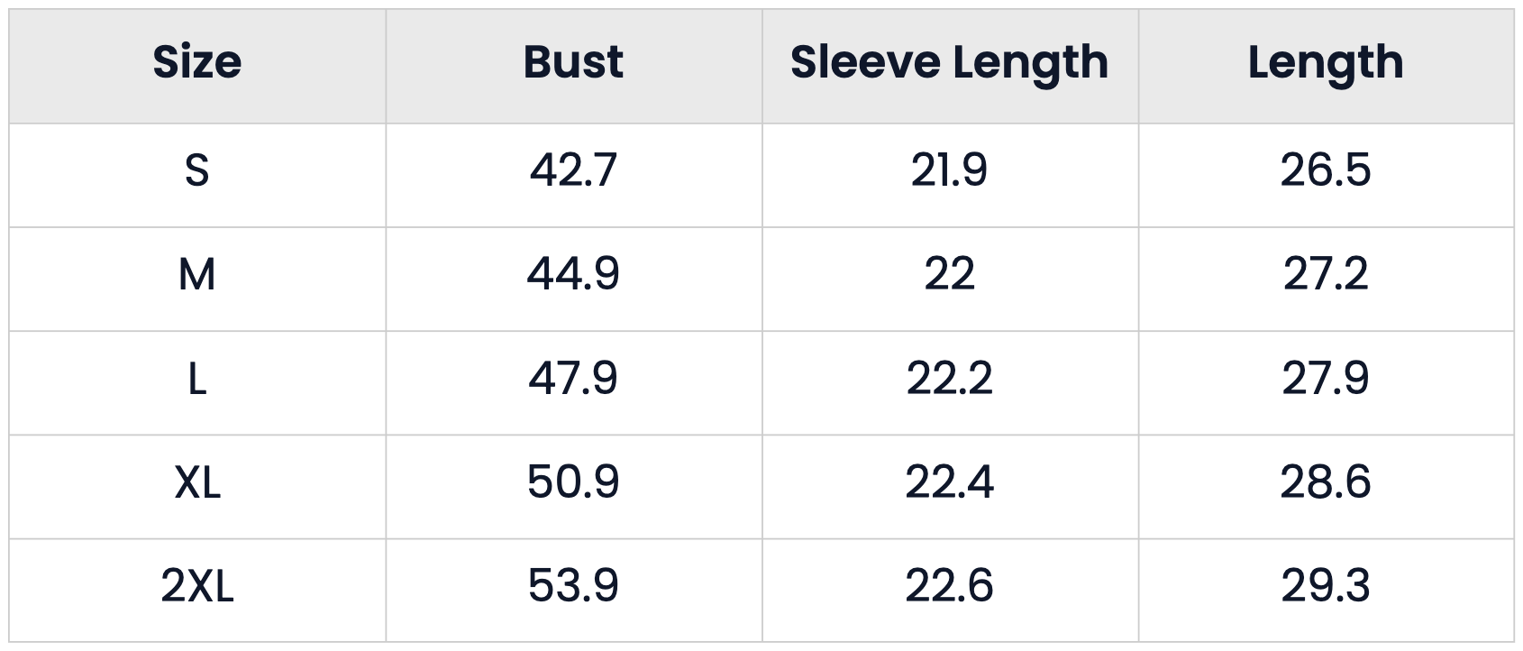 Size Chart for Hooded Faux Fur Sherpa Winter Jacket Coat for Women