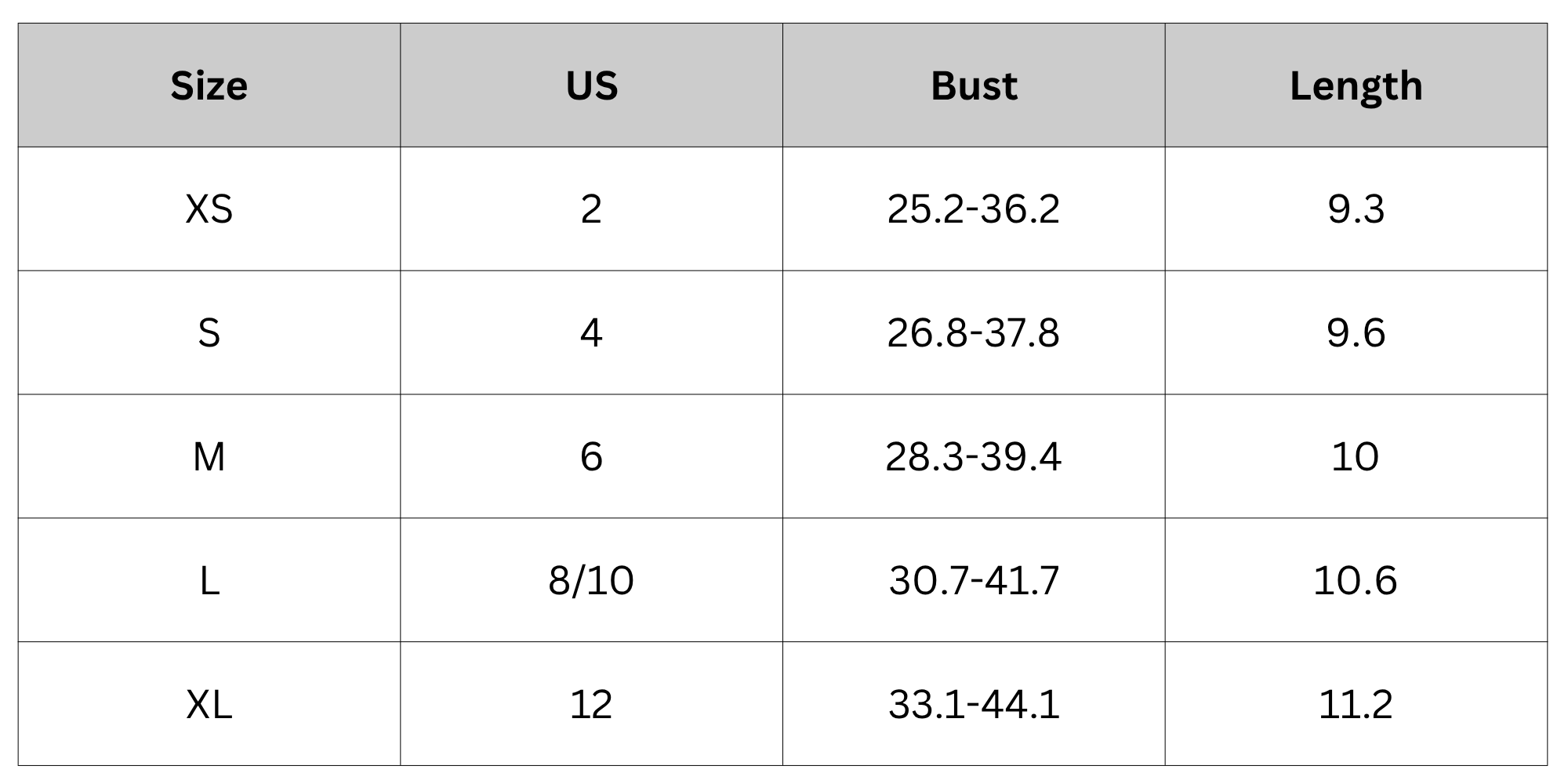 Size Chart