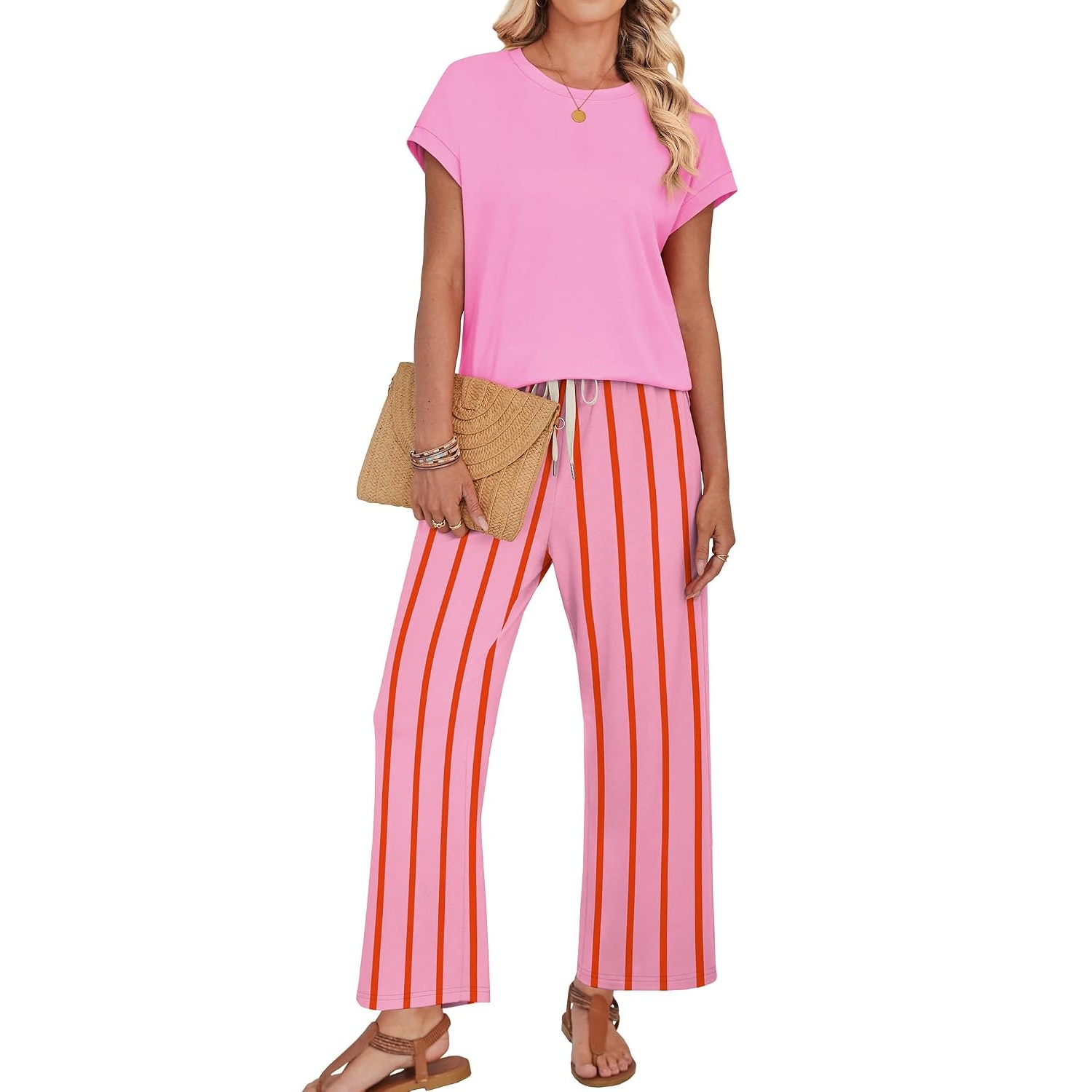 Two Piece Spring Summer Matching Outfit Set For Women