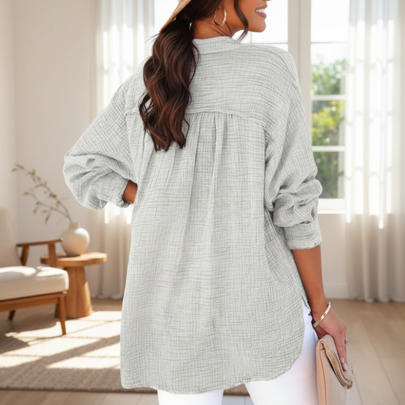 Casual Long Sleeve Oversized Shirt For Women