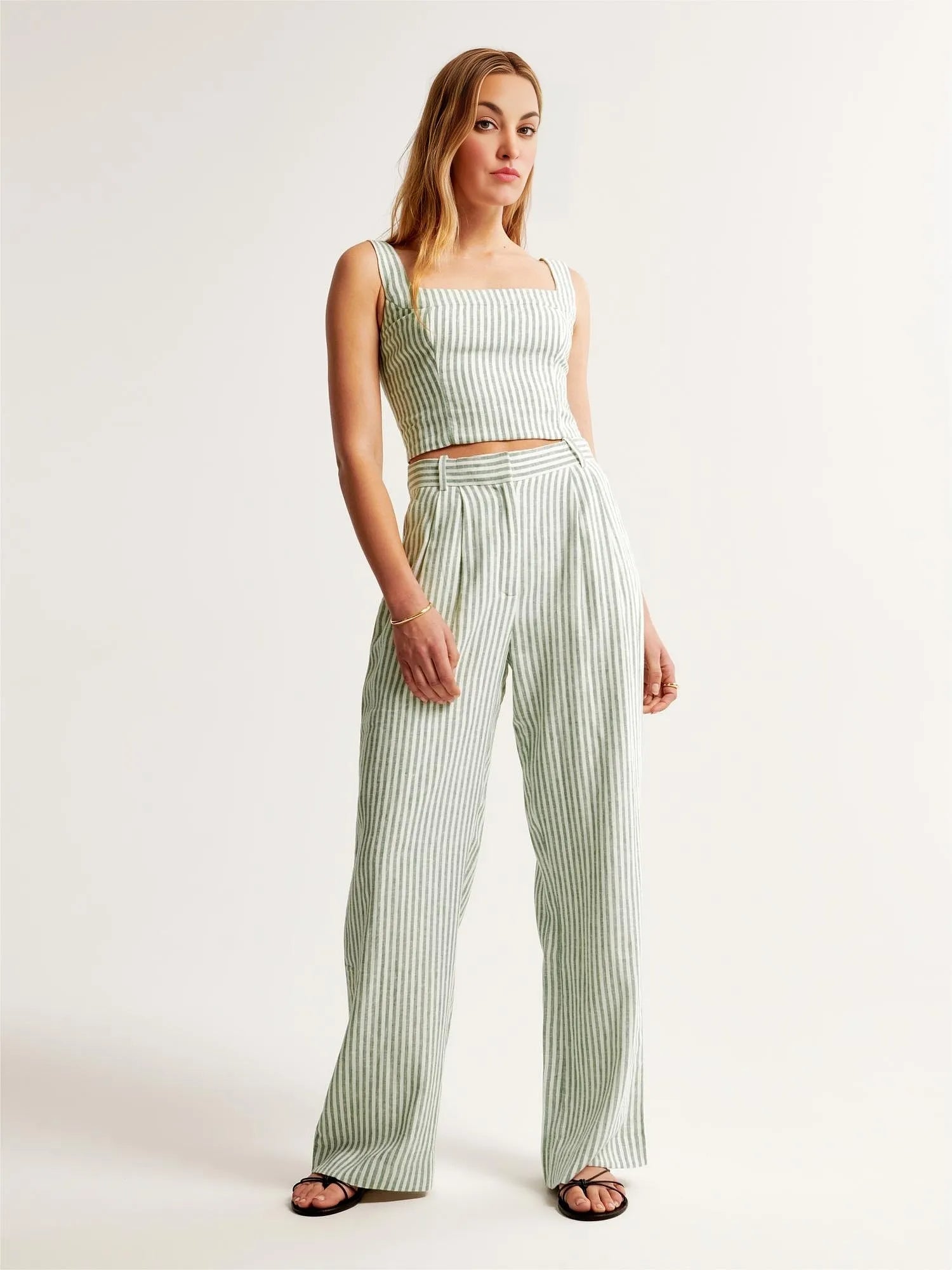 Tailored And Lifted Linen Blend Set-My Comfy Blouse