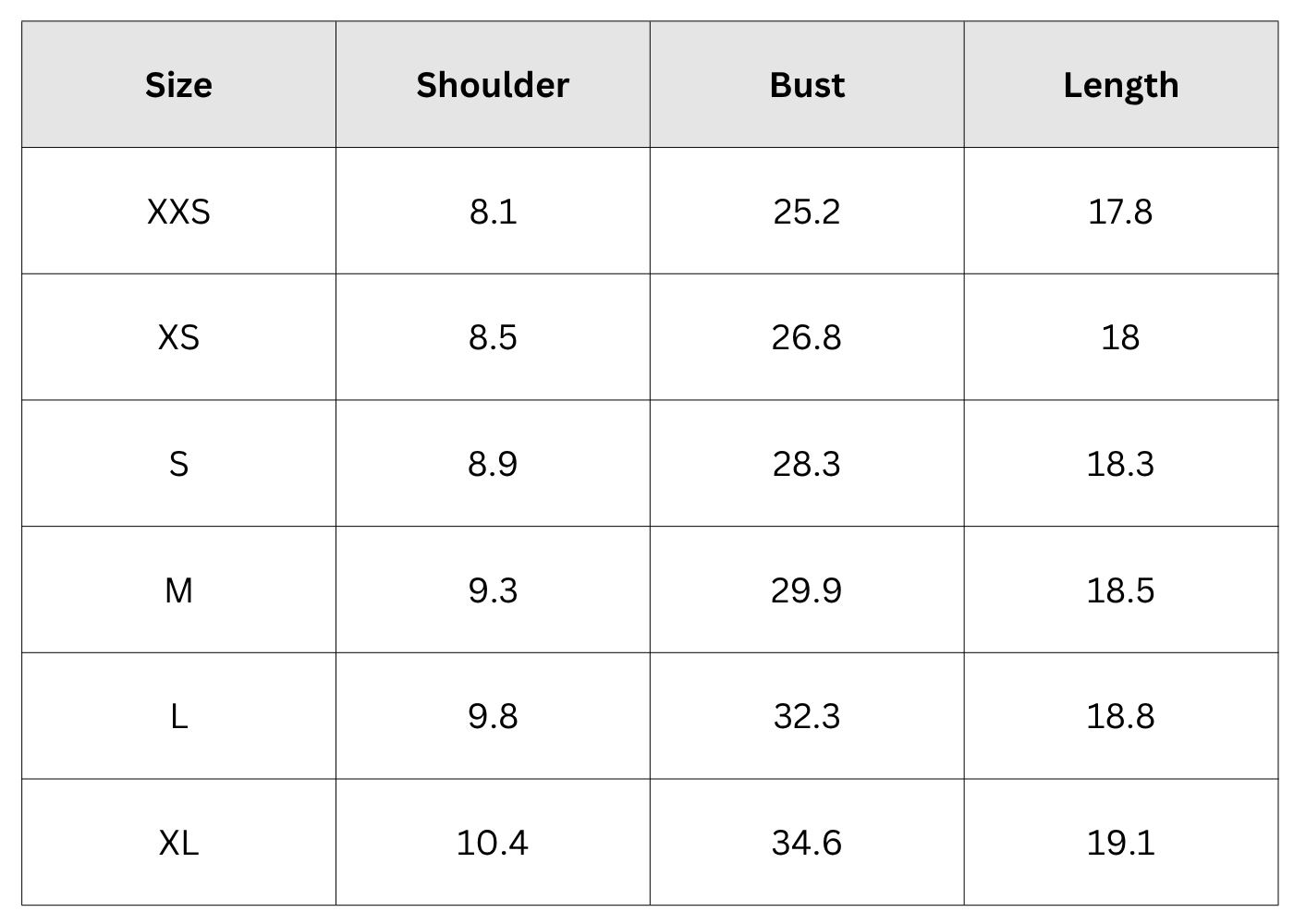 Size Chart