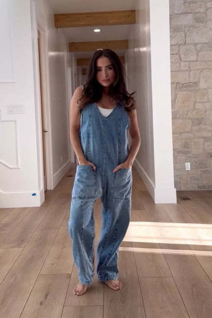 Denim Jumpsuit With Pockets