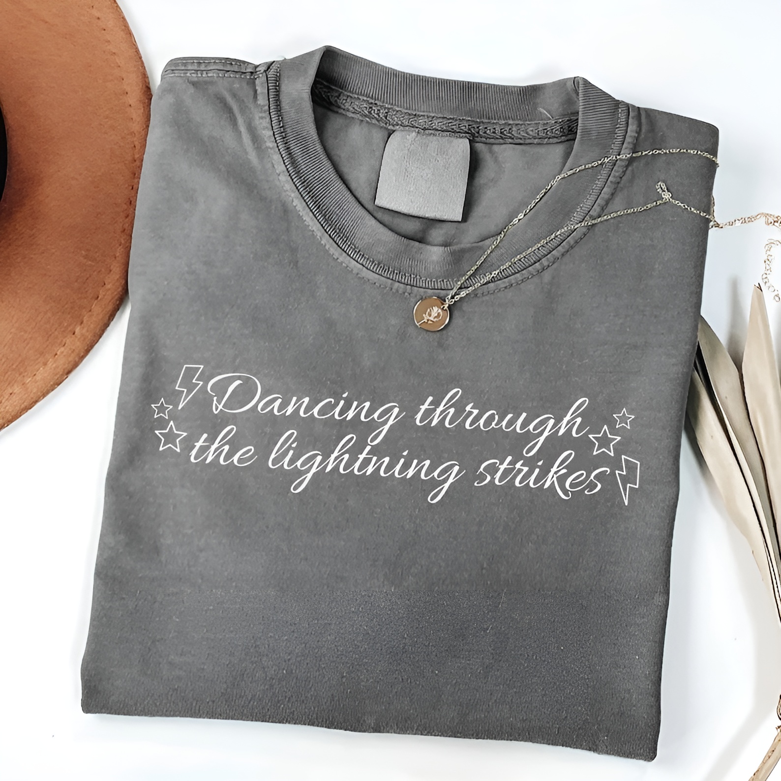 Dancing Through Lightning Strikes Printed Graphic T Shirt