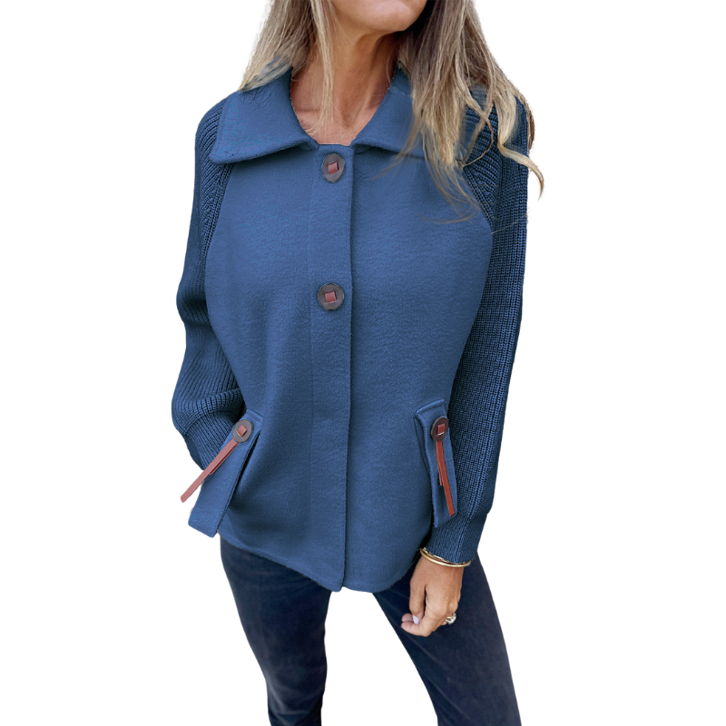 Buttoned Front Casual Knit Jacket-My Comfy Blouse