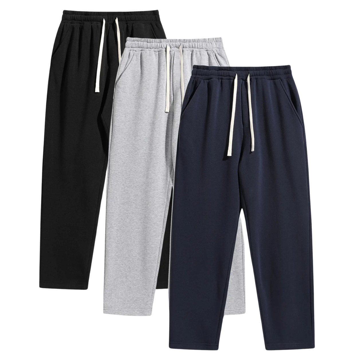 3 Pieces Casual Sweatpants With Pockets For Men