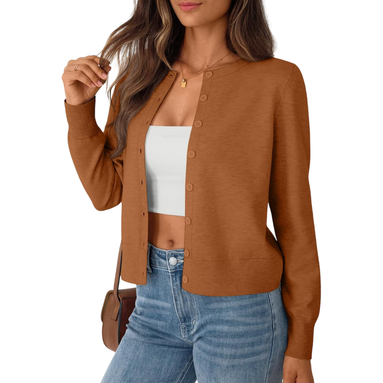 Soft Knit Button Down Cardigan Sweater For Women
