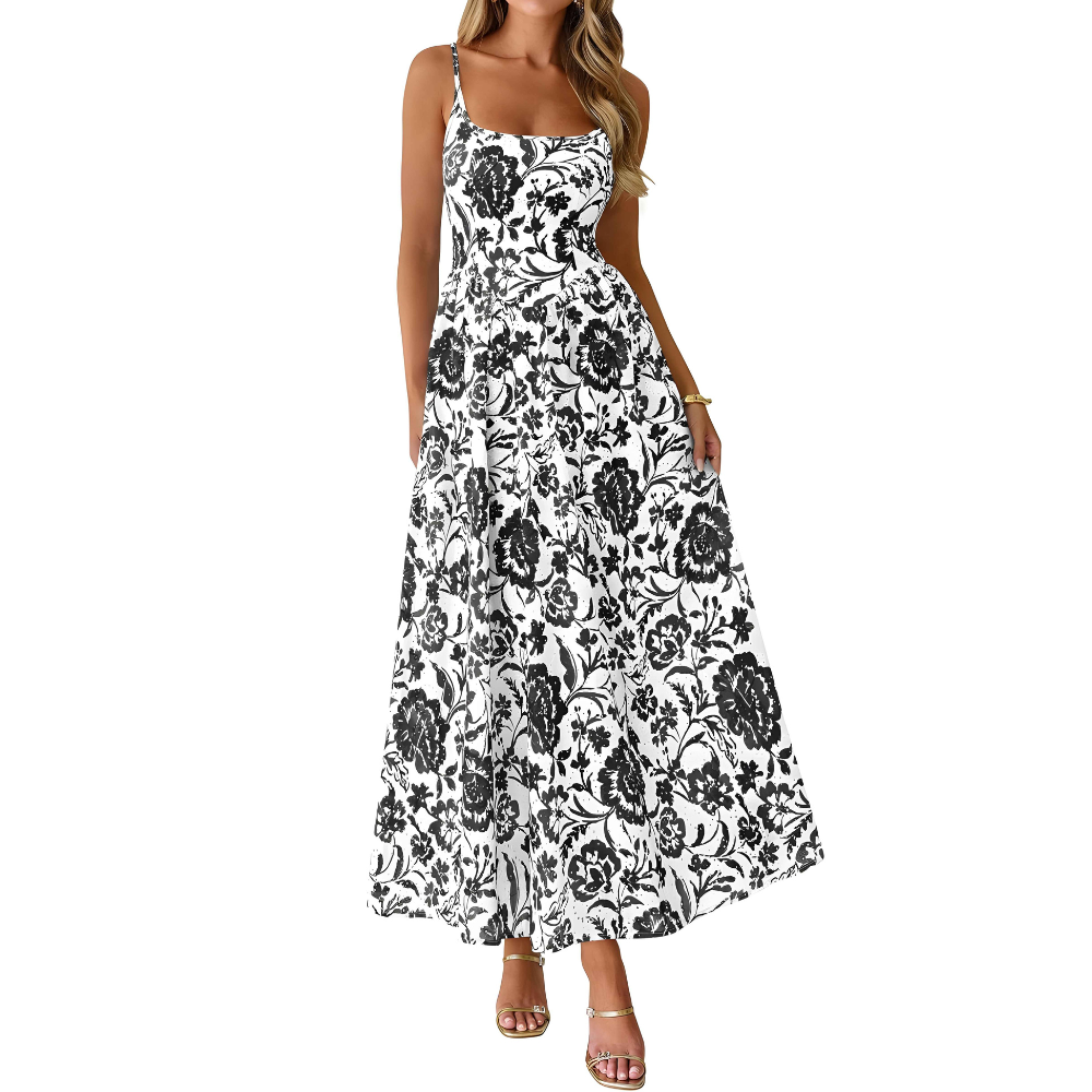 Spring And Summer Boho Eyelet Floral Beach Maxi For Women