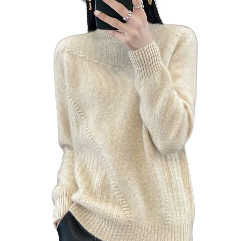 Loose Half Collar Pullover Sweater-My Comfy Blouse