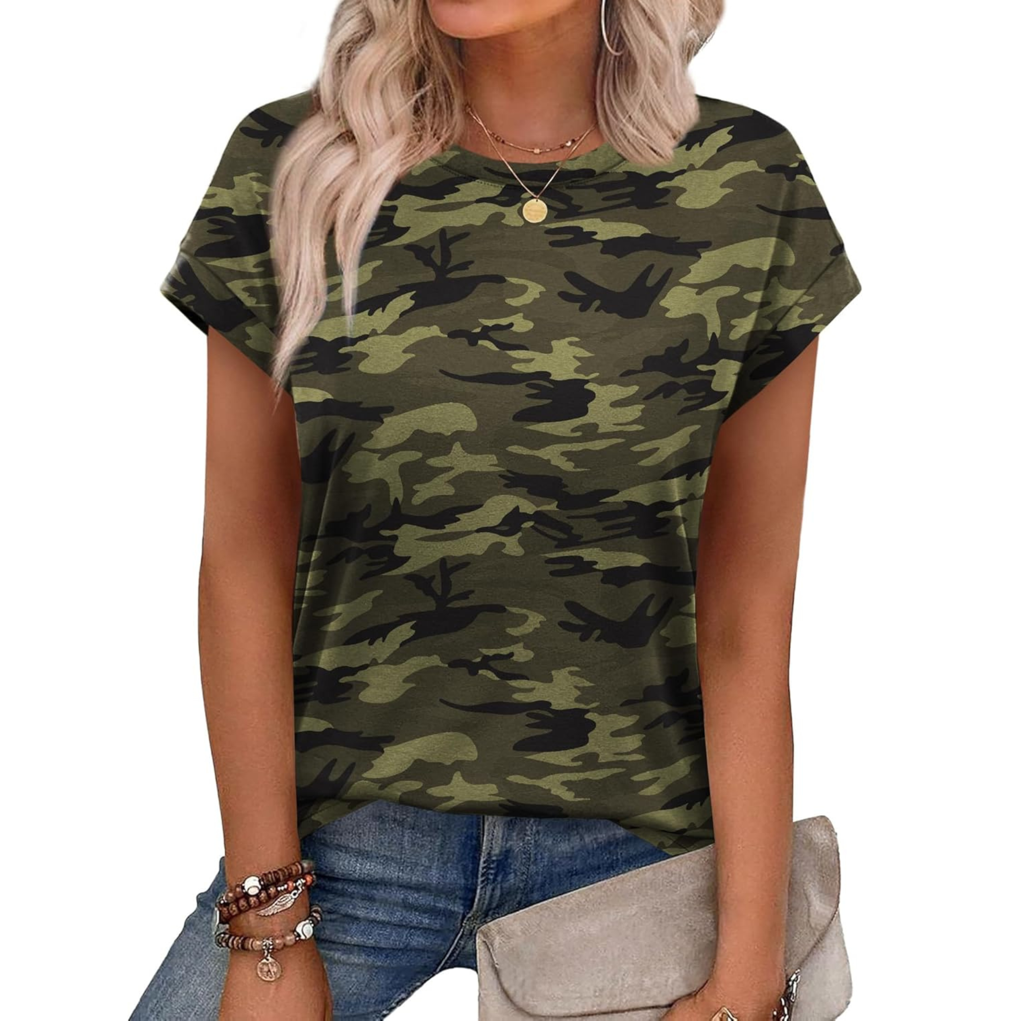 Womens Summer Tops Short Sleeve Shirts Crew Neck Tshirt Cute Trendy Tunic Blouses