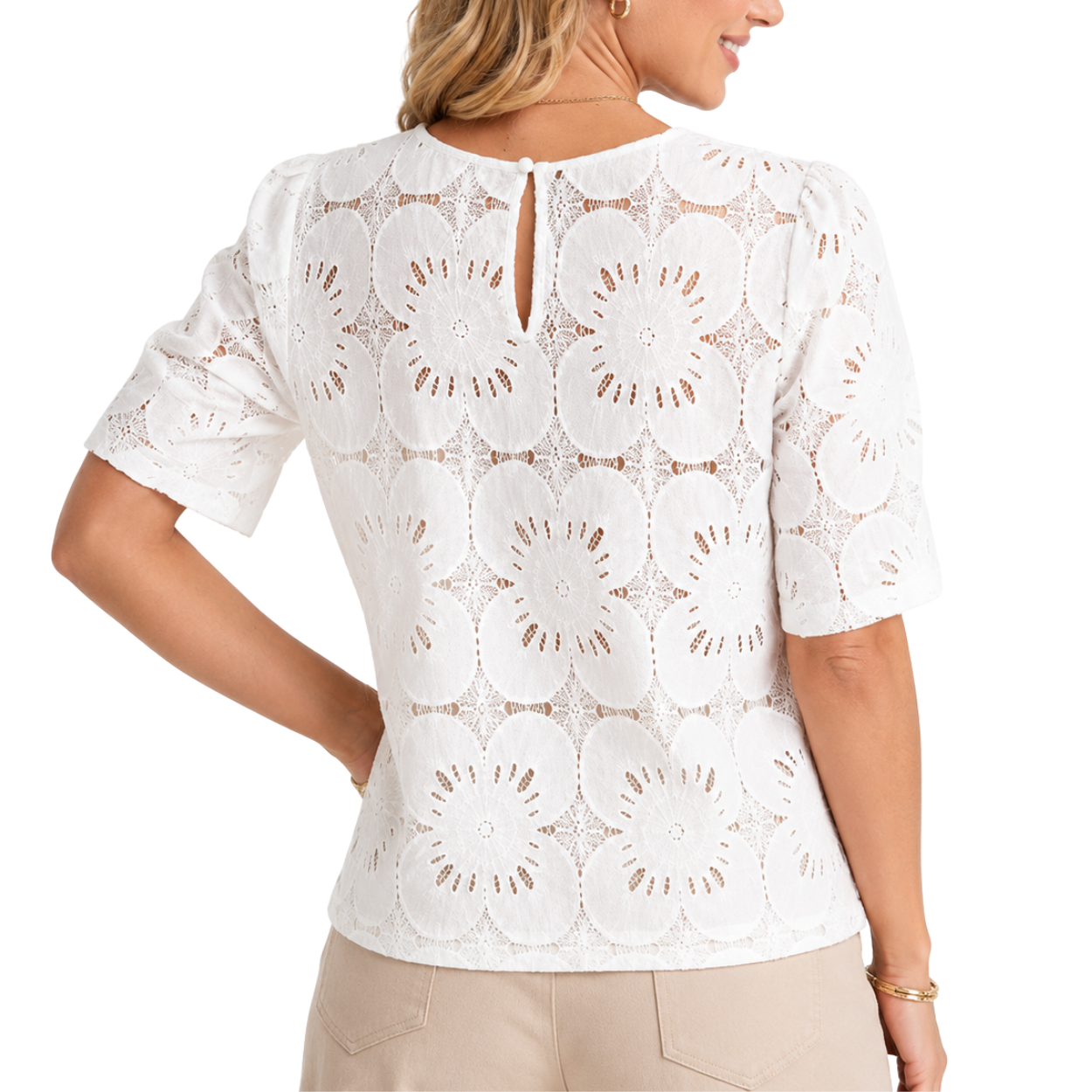 Casual Short Sleeve Hollow Shirts For Women