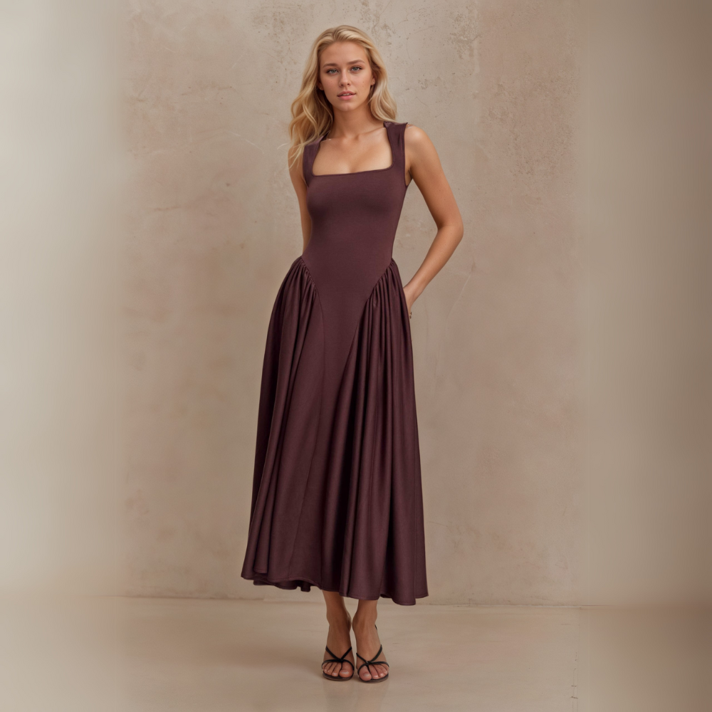 Scuba Jersey Midi Dress