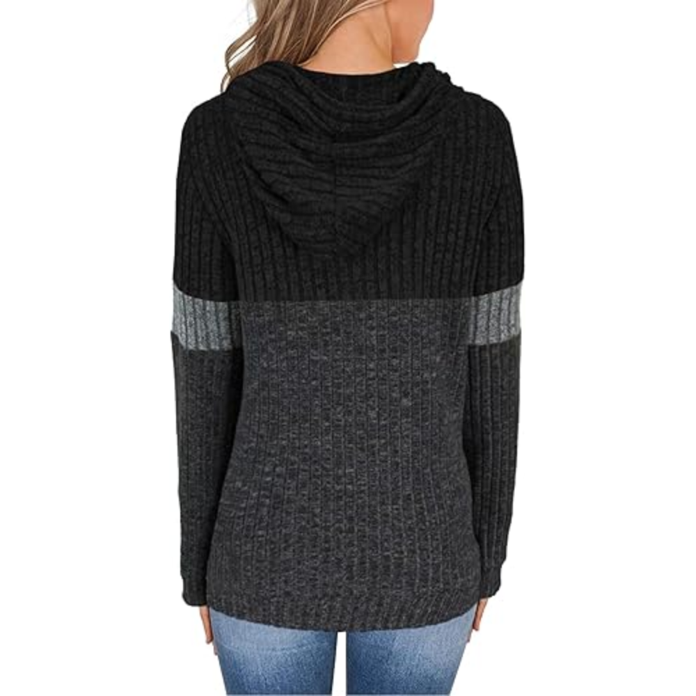 Women’s Color Block Knit Hoodie