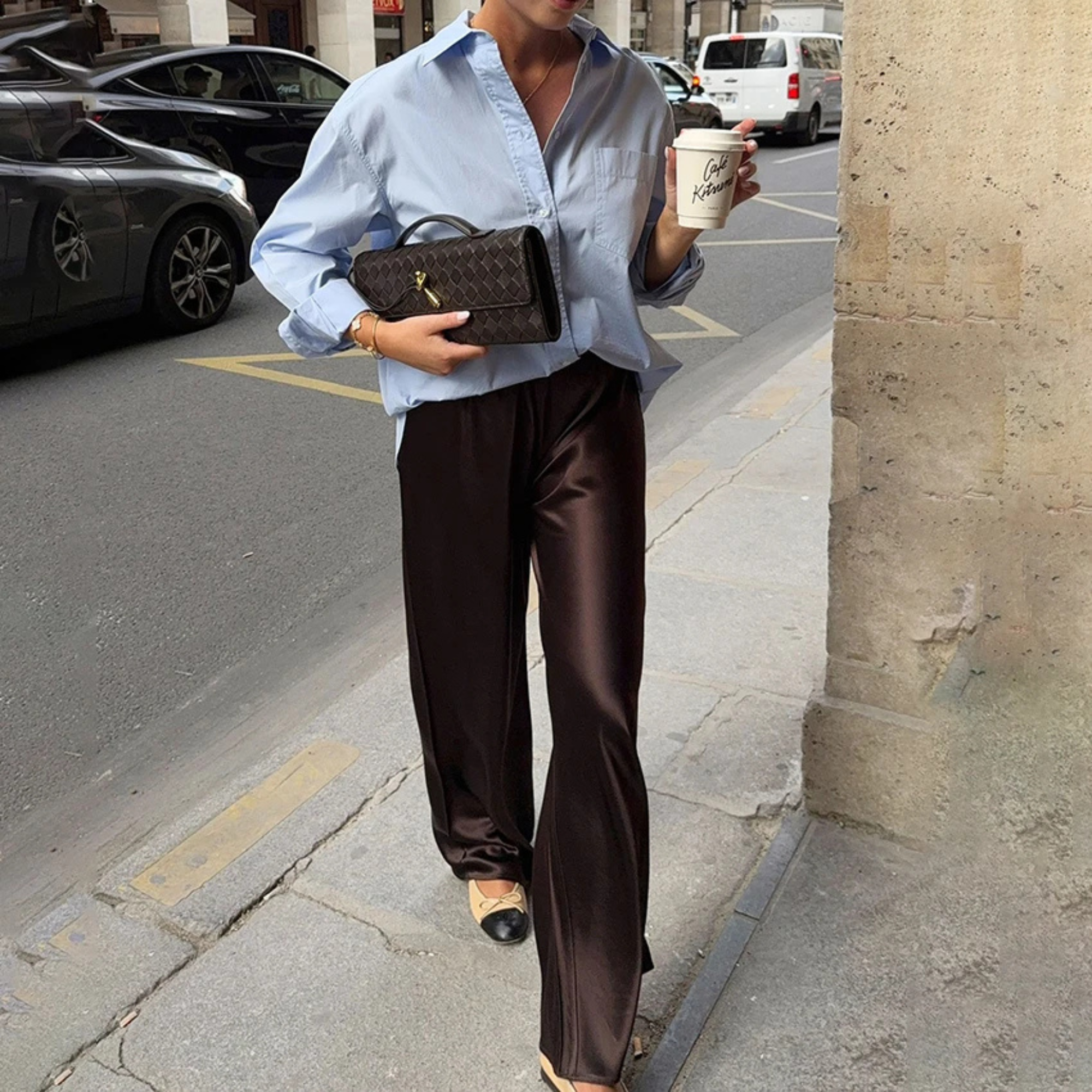 Wide Fit High Rise Long Pants For Women