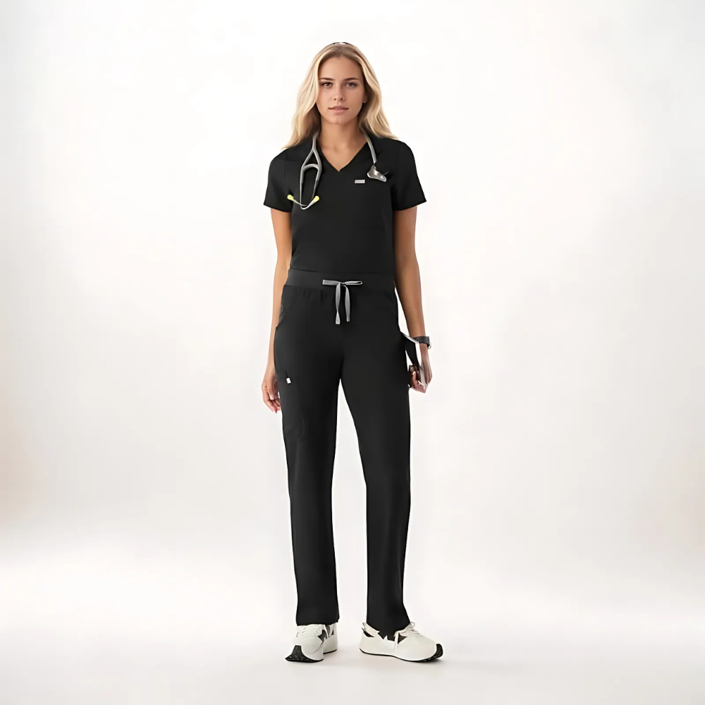 Professional Scrub Set For Women With One Pocket Top And Cargo Pants