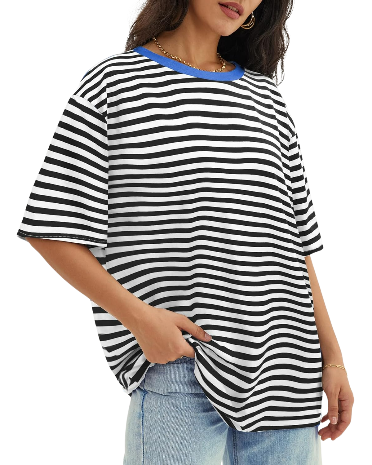 Casual Loose Fit Tops With Short Sleeves And Pullover Design