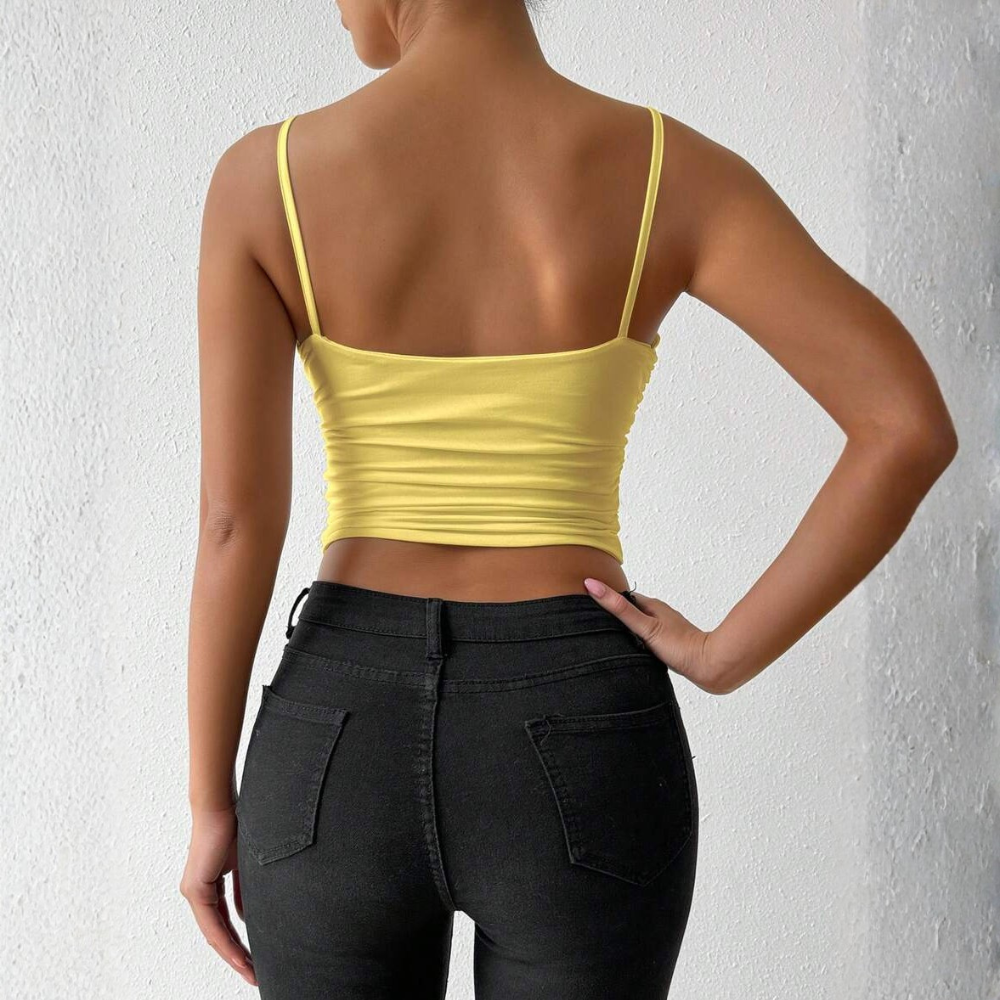 Criss Cross Backless Tank Top For Daily Wear