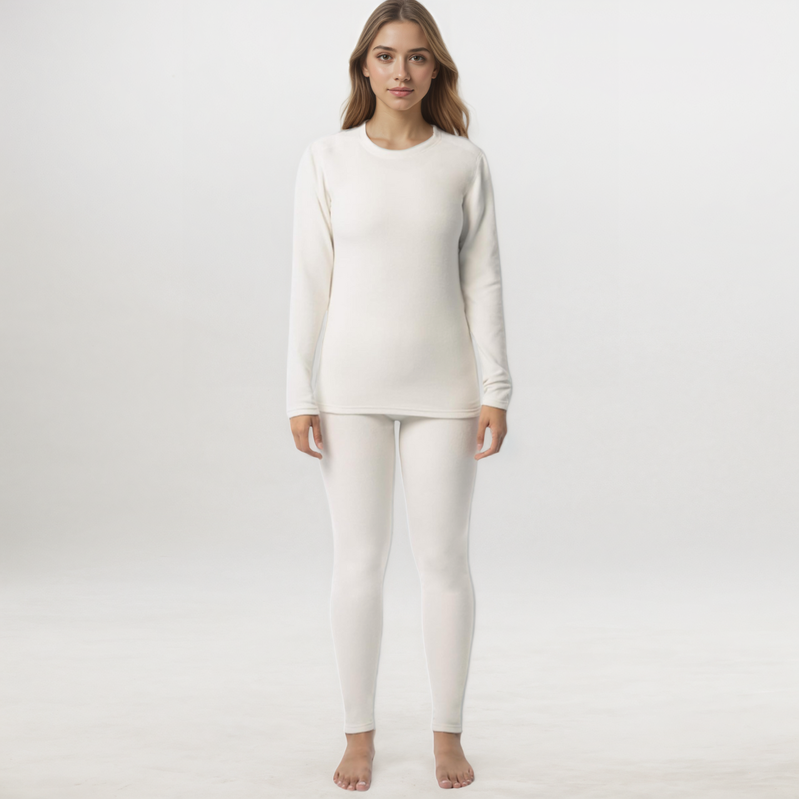 Women Fleece Lined Thermal Underwear Set Stretch Long Johns-My Comfy Blouse