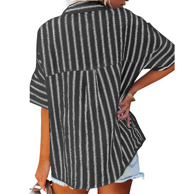 Semi-Formal Shadow Stripes Shirt-My Comfy Blouse