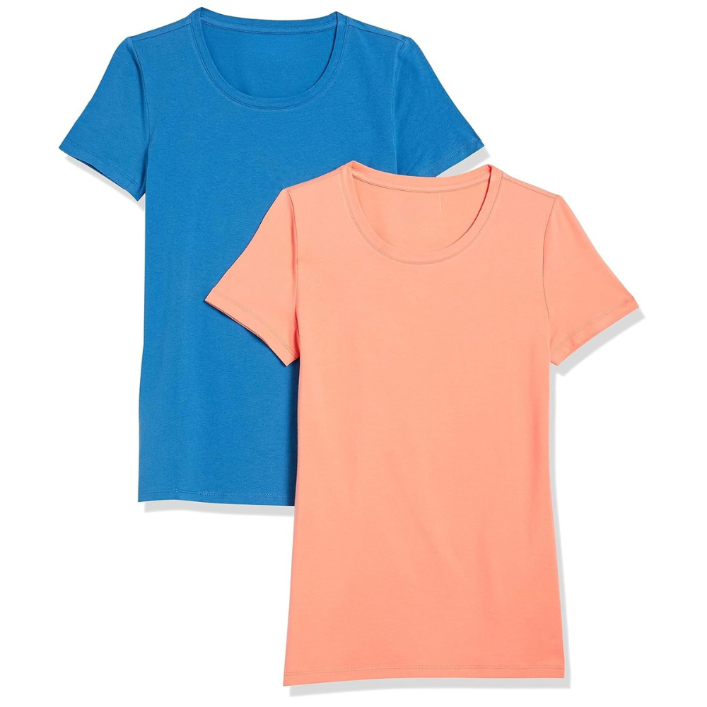 Pack Of 2 Short Sleeve Crewneck T Shirts For Women