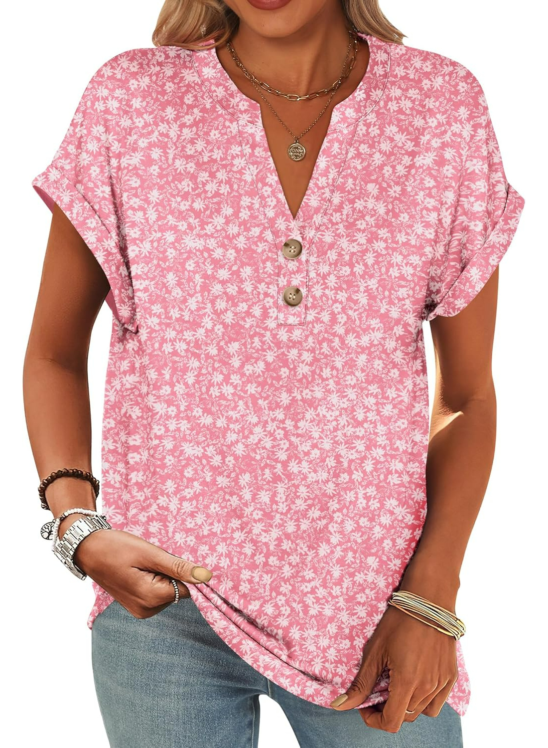Casual Short Sleeve Loose Fit Summer Tops-My Comfy Blouse