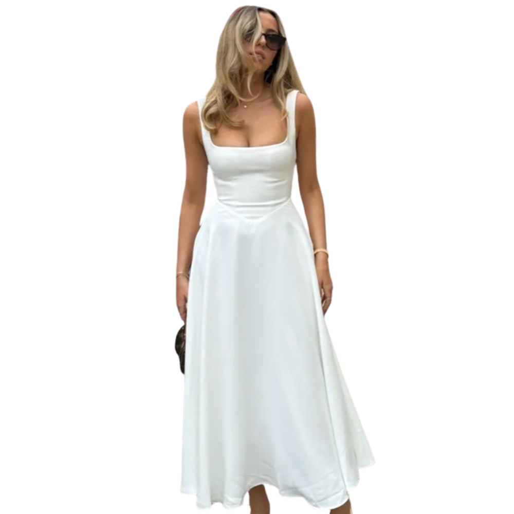 Square Edge Midi Dress-My Comfy Blouse