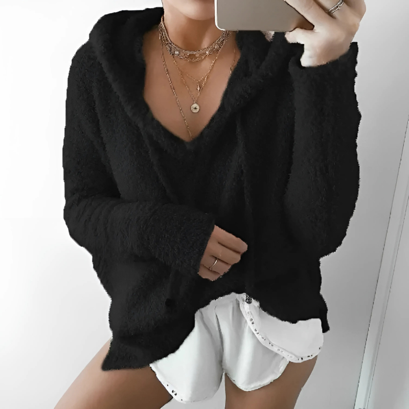 Casual Hooded Drawstring Pullover-My Comfy Blouse