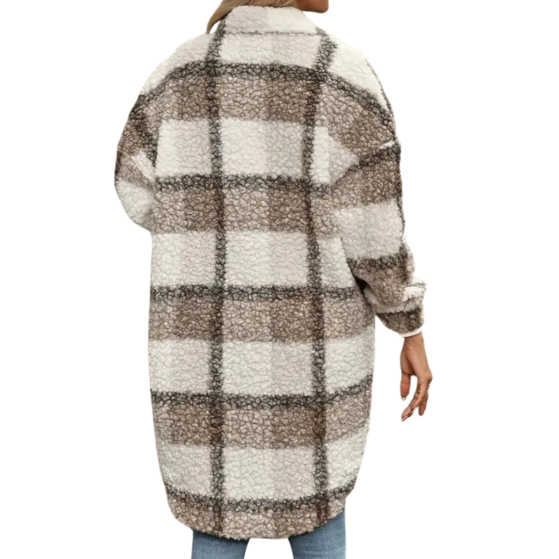 Plaid Button Up Oversized Jacket-My Comfy Blouse