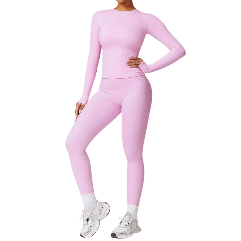 Long Sleeve Seamless Activewear Set-My Comfy Blouse