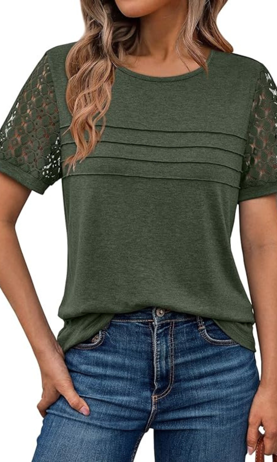 Dressy Lace Casual Shirt With Elegant Sleeves And Lace Detail-My Comfy Blouse