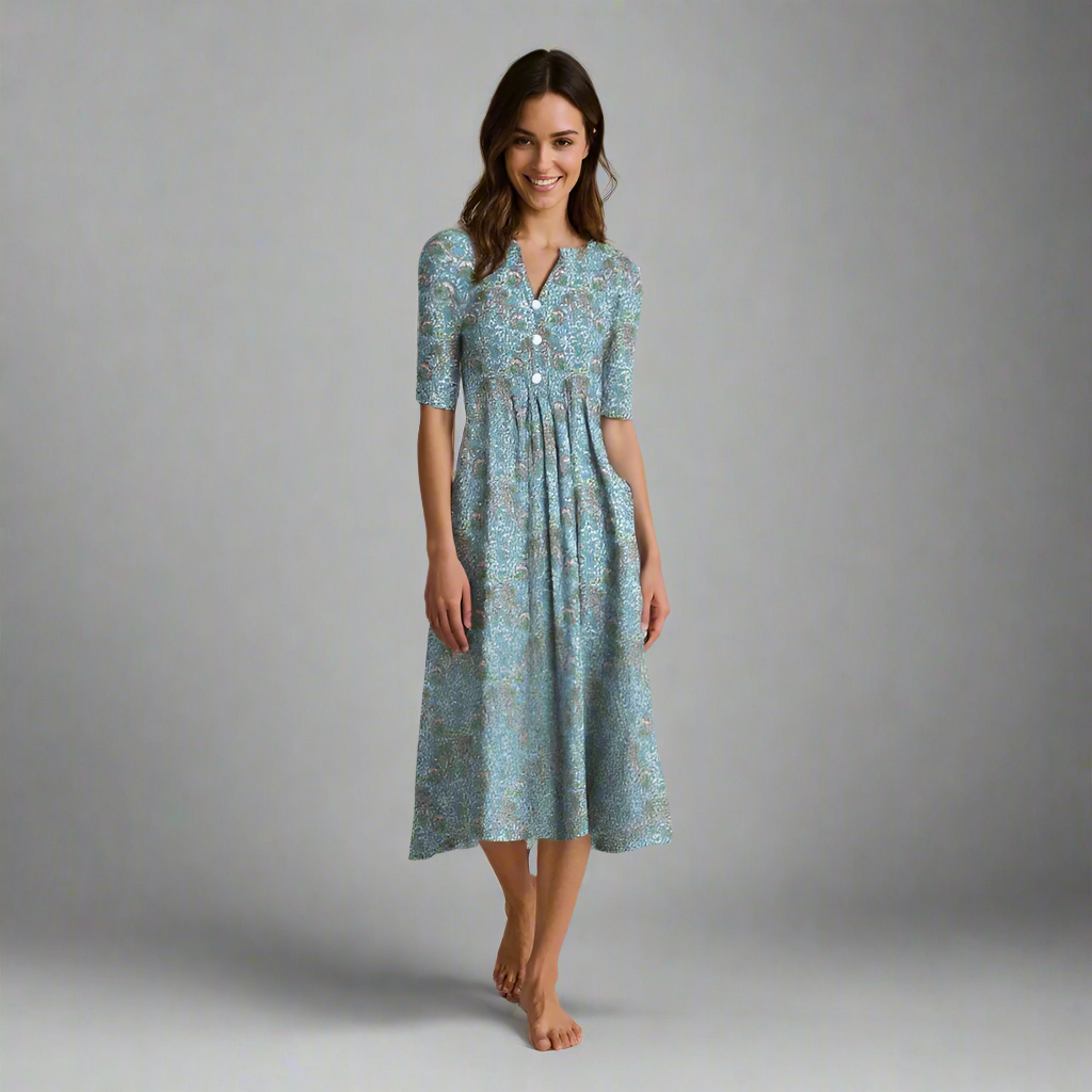 Comfortable Summer Flowy Floral Midi Dress-My Comfy Blouse