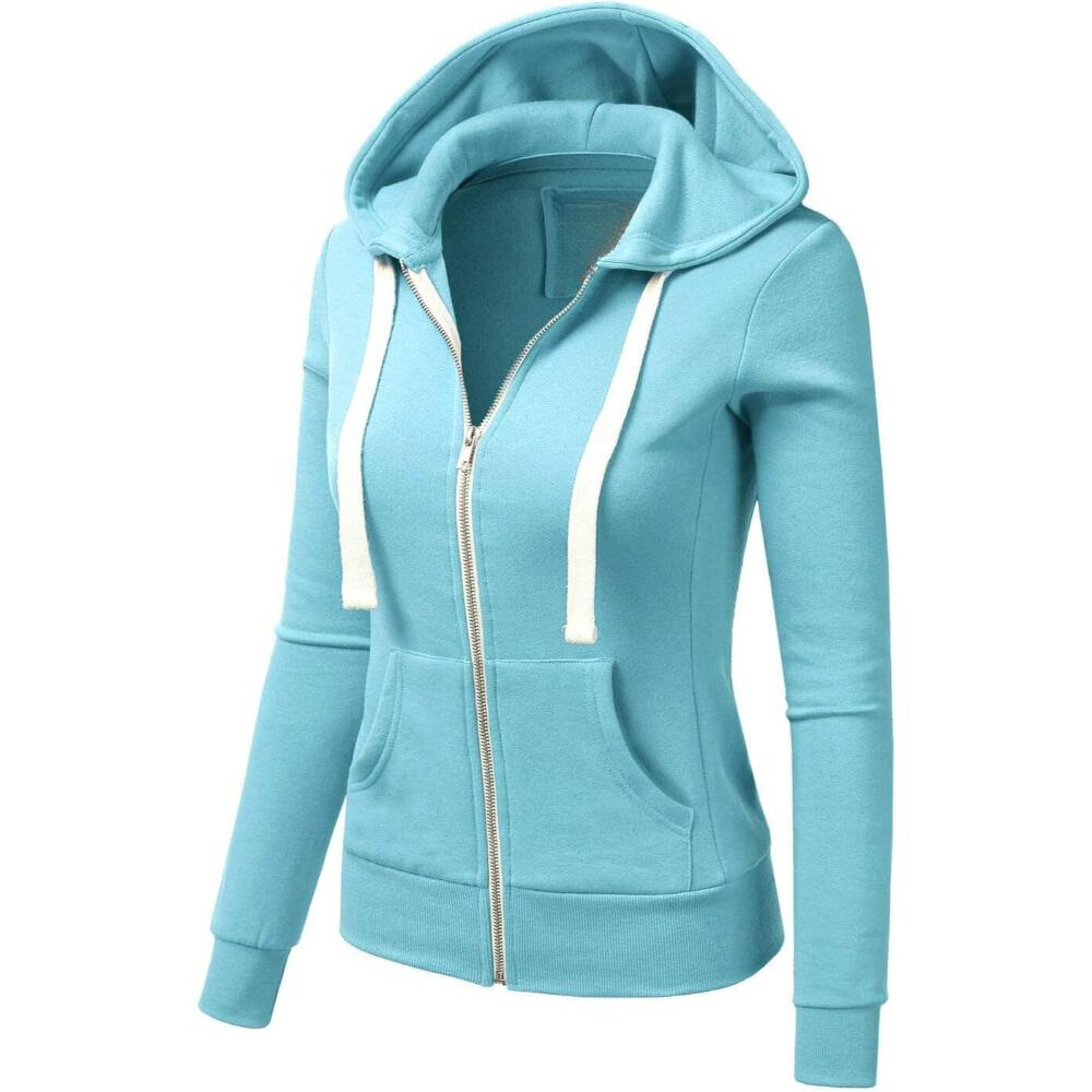 Zip Up Hooded Jacket With Drawstrings-My Comfy Blouse
