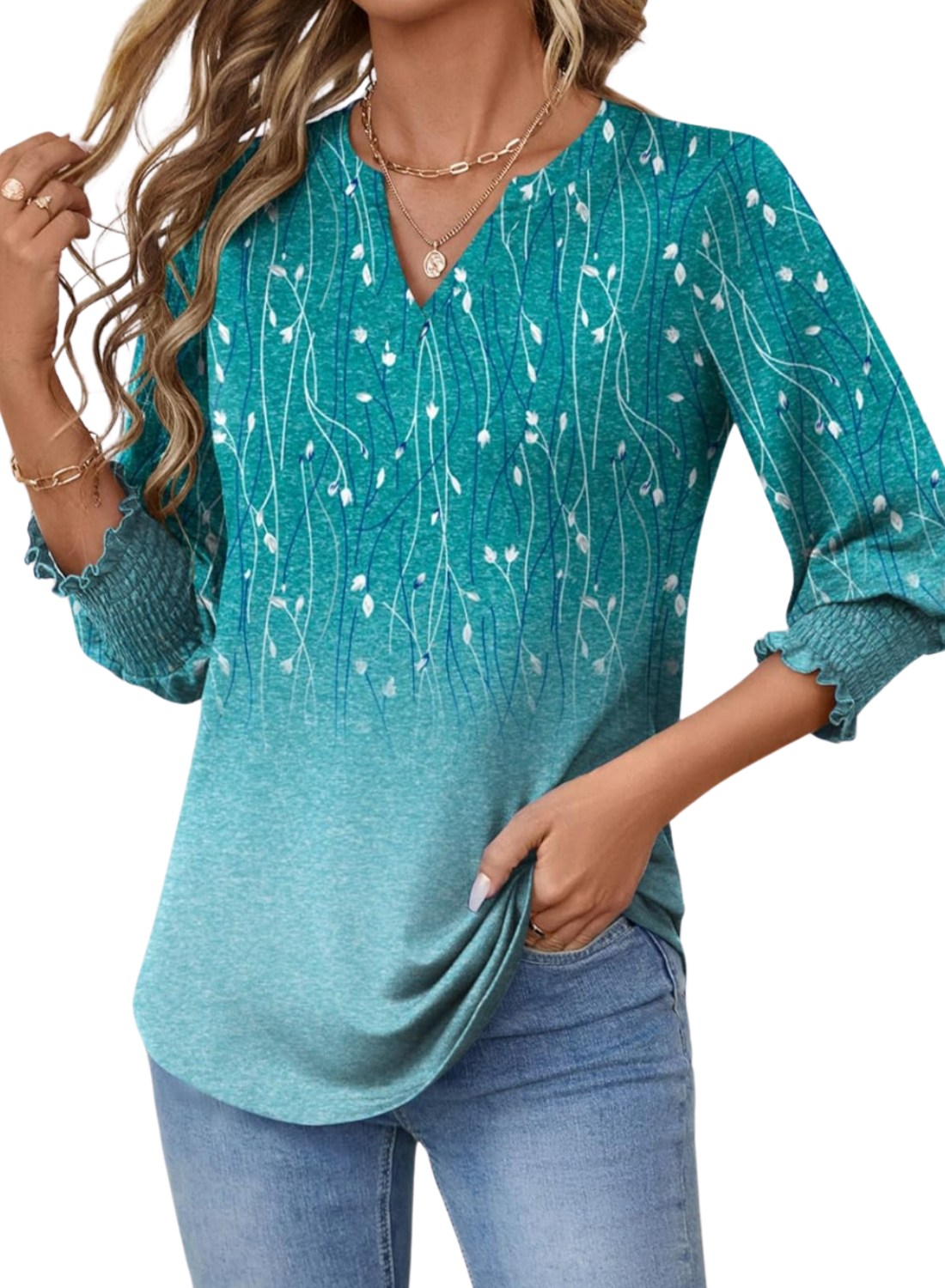 Long Sleeve Summer Blouse With Floral Print For Casual Days-My Comfy Blouse