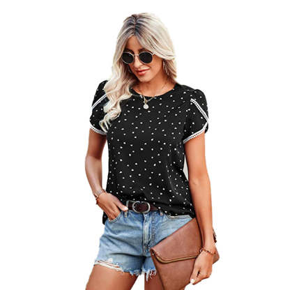 Causal Tulip Laced Short Sleeves Blouse-My Comfy Blouse