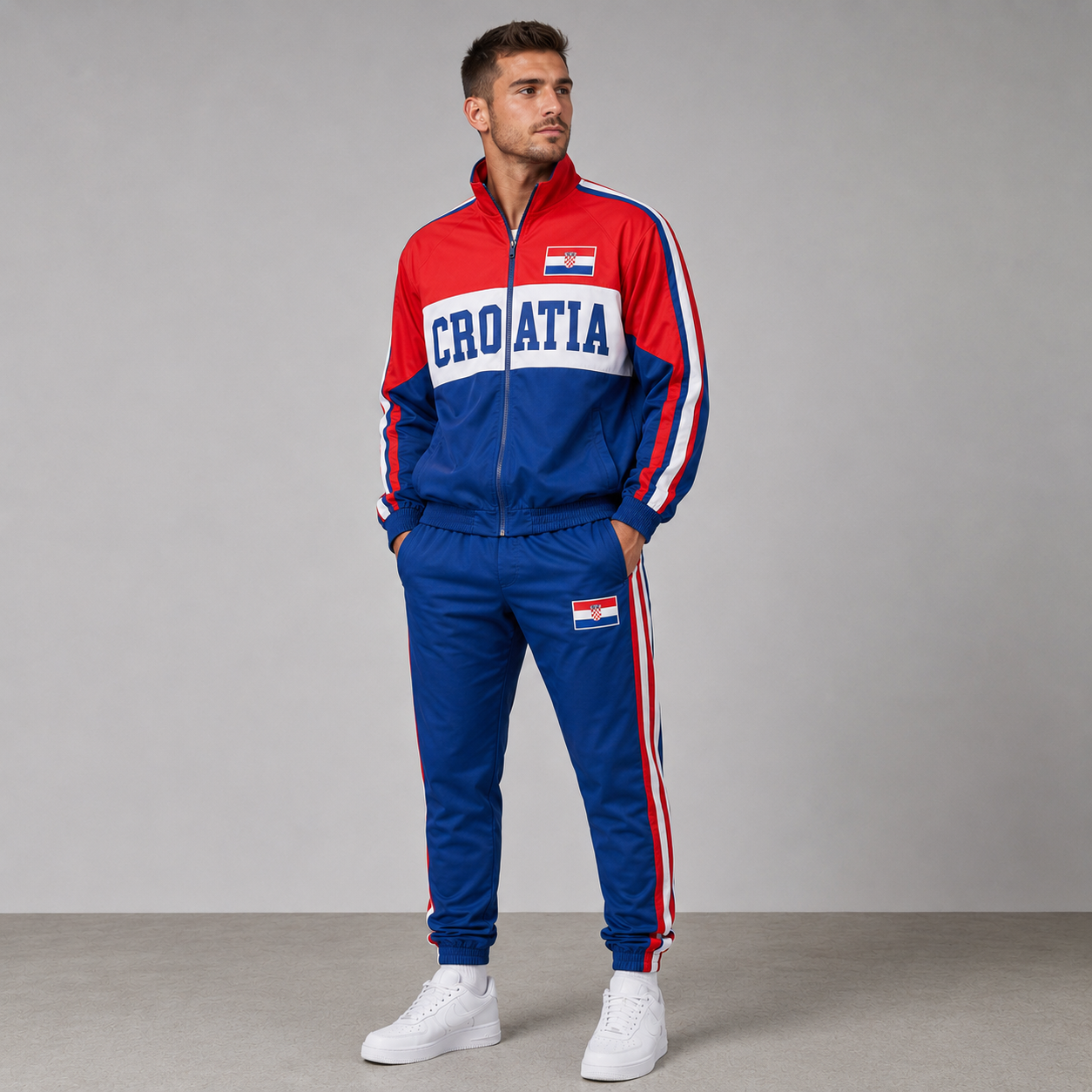 World Cup 2026 Themed Croatia Football Fan Sweatshirt And Jogger Set