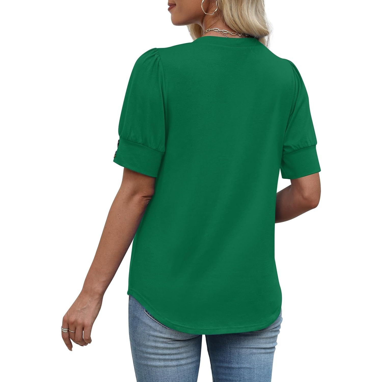 Women Tops Short Sleeve Shirts Buttons Spring Fashion Summer Outfits Blouses Dressy Casual