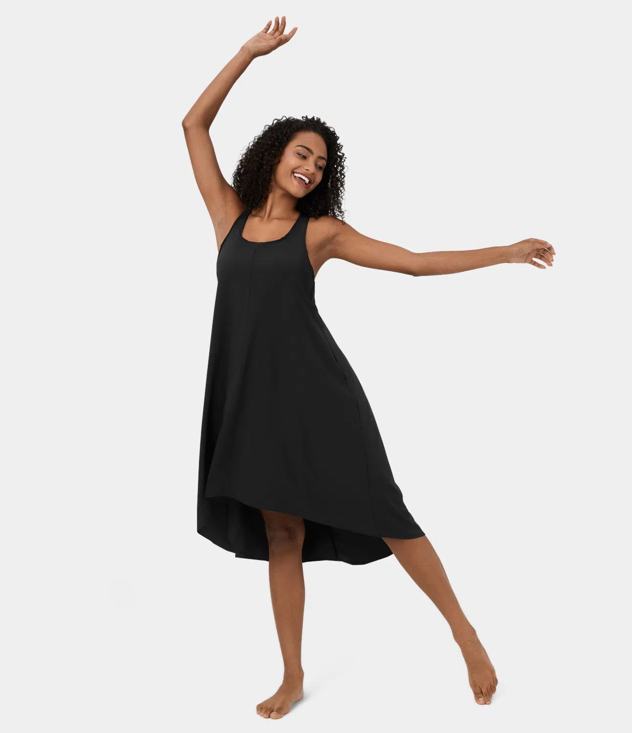 Midi Casual Dress With Backless Racerback And Side Pocket-My Comfy BlouseMidi Casual Dress With Backless Racerback And Side Pocket - Image 15