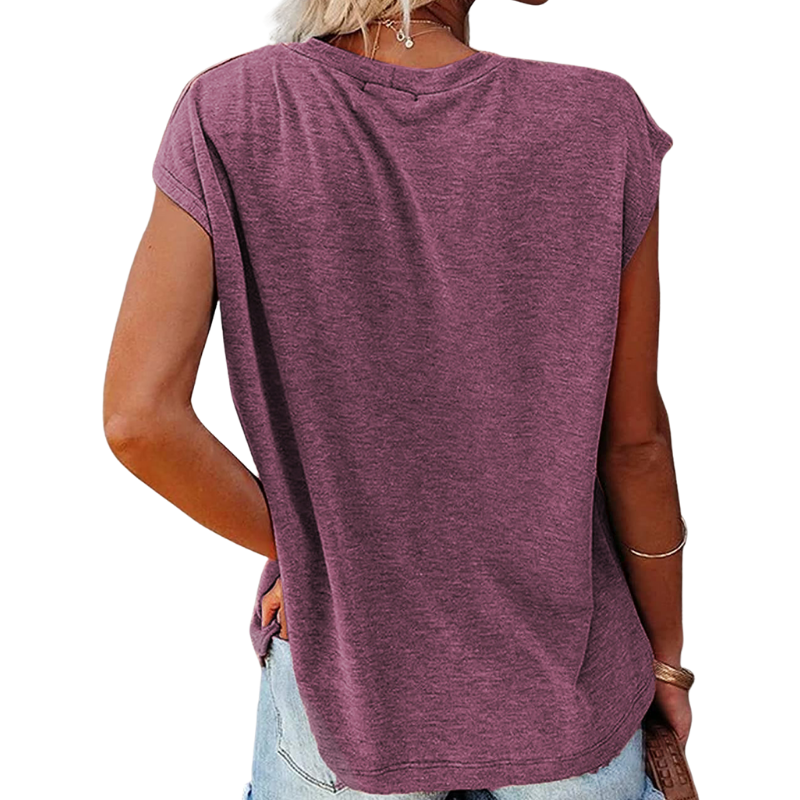 Shoulder Sleeves Solid Blouse-My Comfy Blouse
