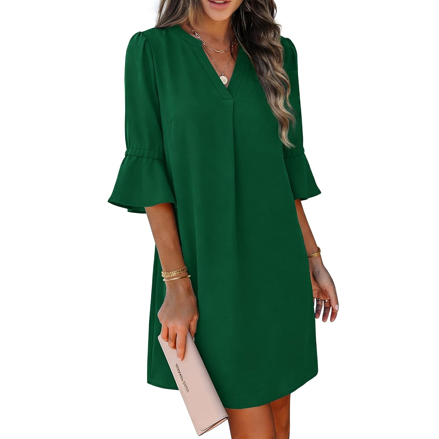 Loose Ruffle Summer Sleeve Dress With Pocket For Women